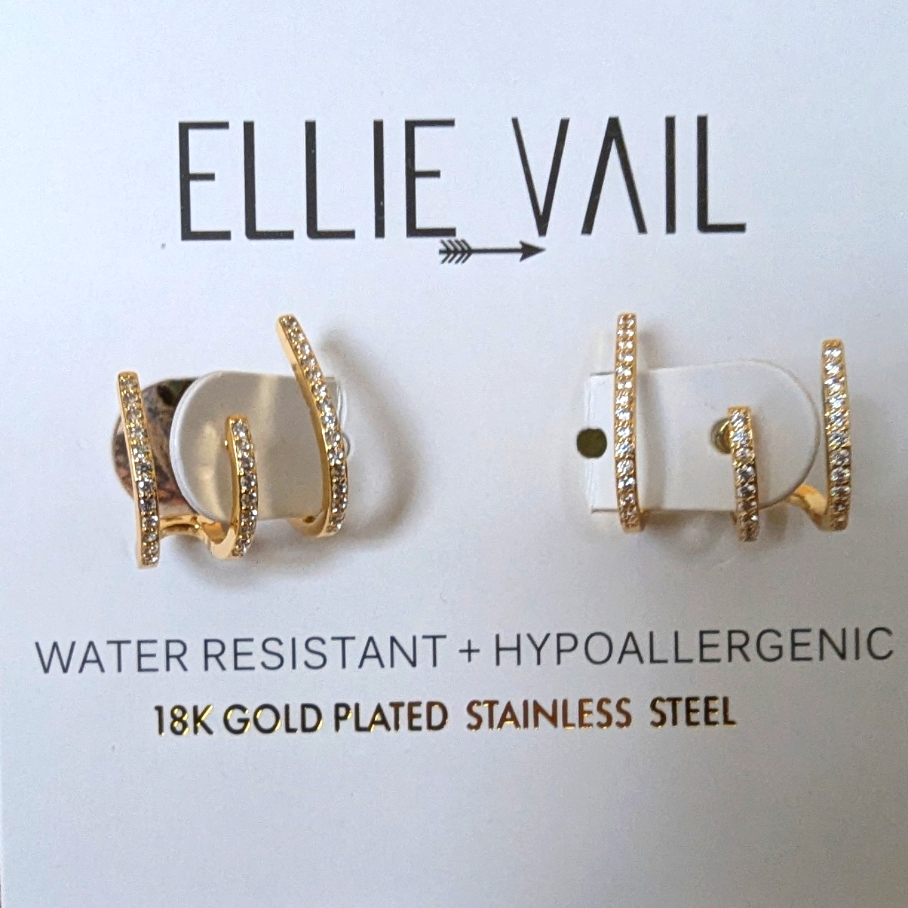 Ellie Vail Cubic Zirconia Climber Earrings In Gold